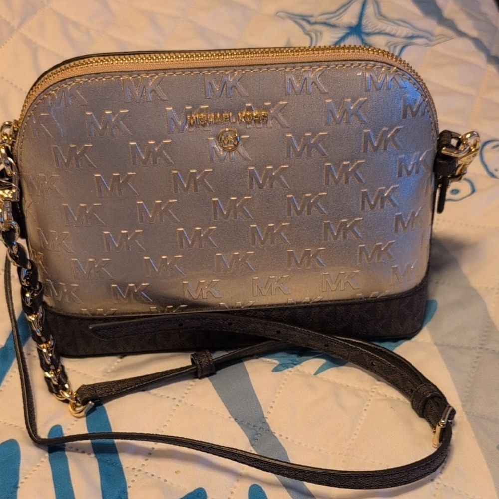 Michael Kors Gold and Black Crossbody Bag